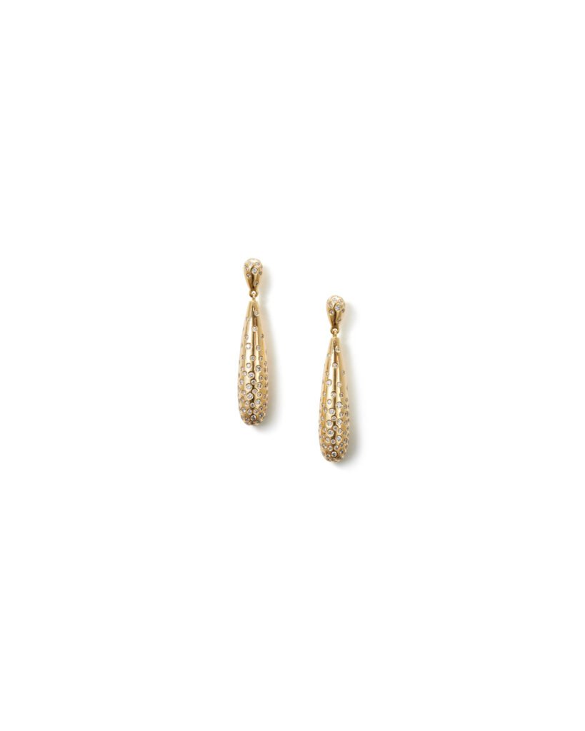 gold drop earrings with diamonds