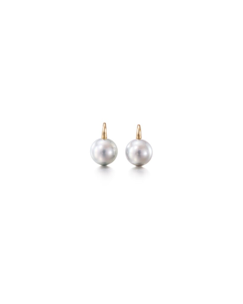 gold pearl hook earrings