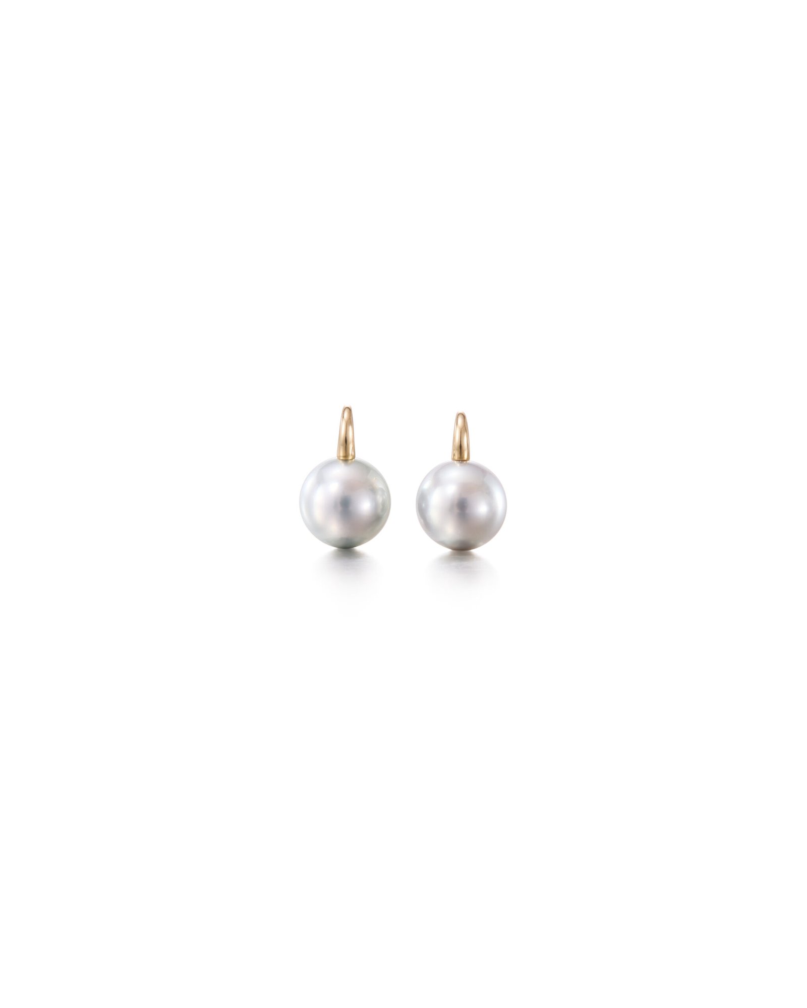gold pearl hook earrings
