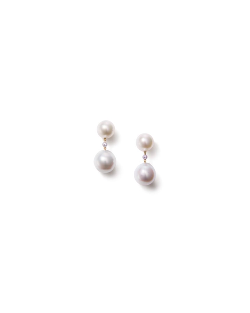 dangling pearl stud earrings