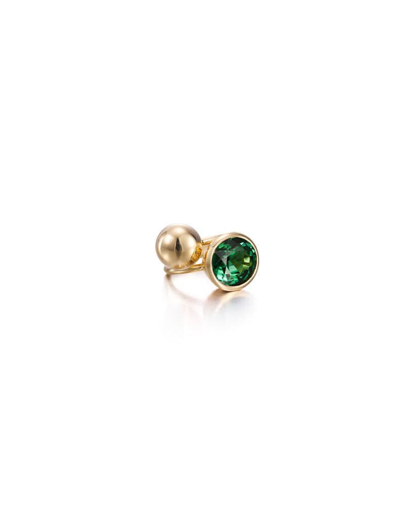 green tourmaline ring in gold