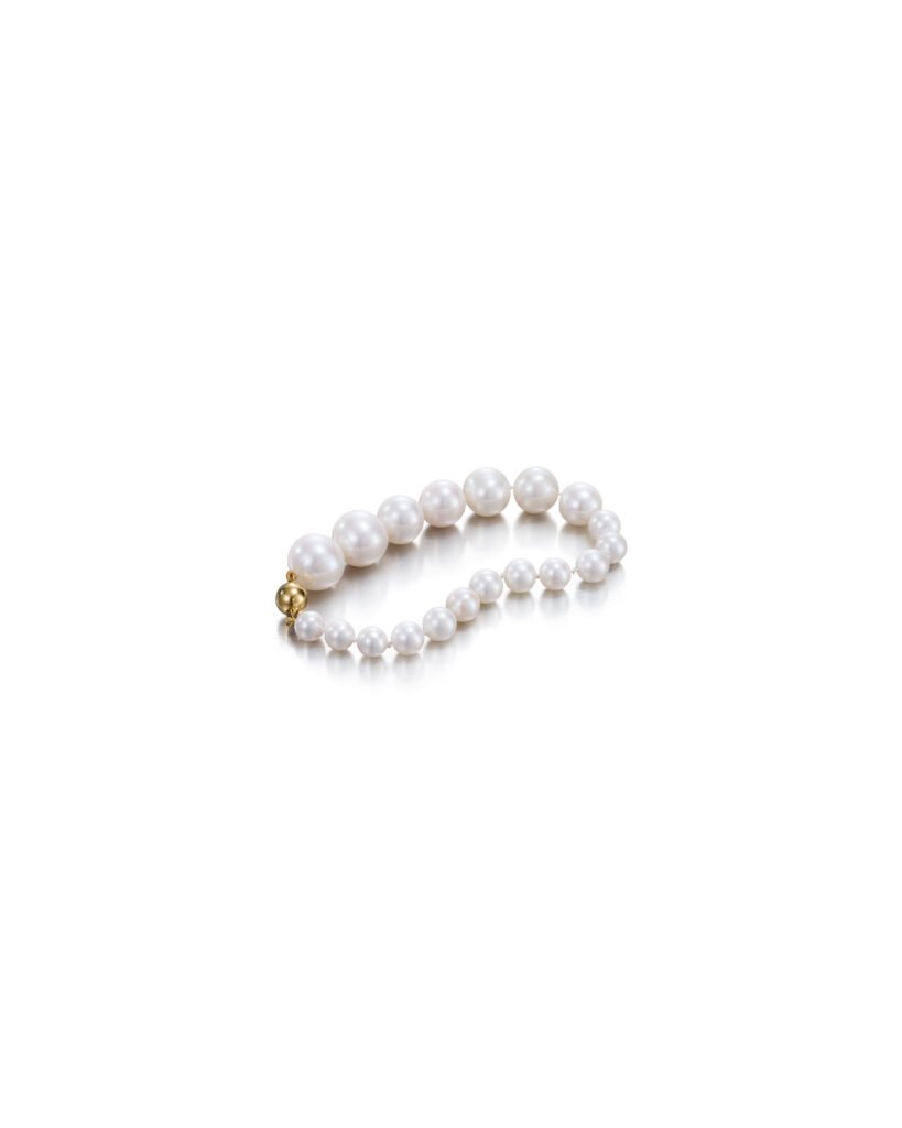 pearl bracelet with gold sphere