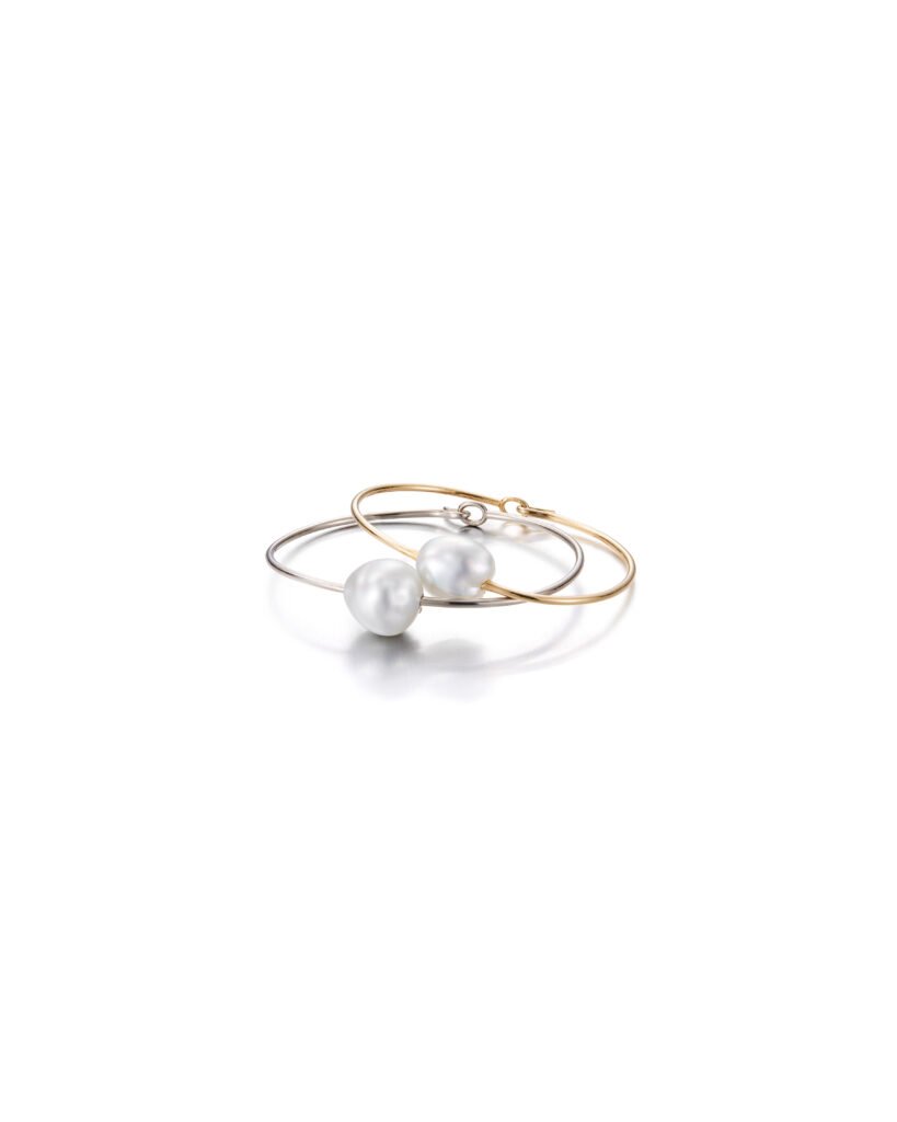 bangle bracelet with pearl
