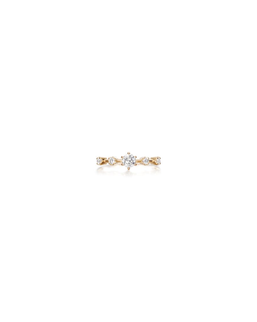 gold half eternity diamond ring