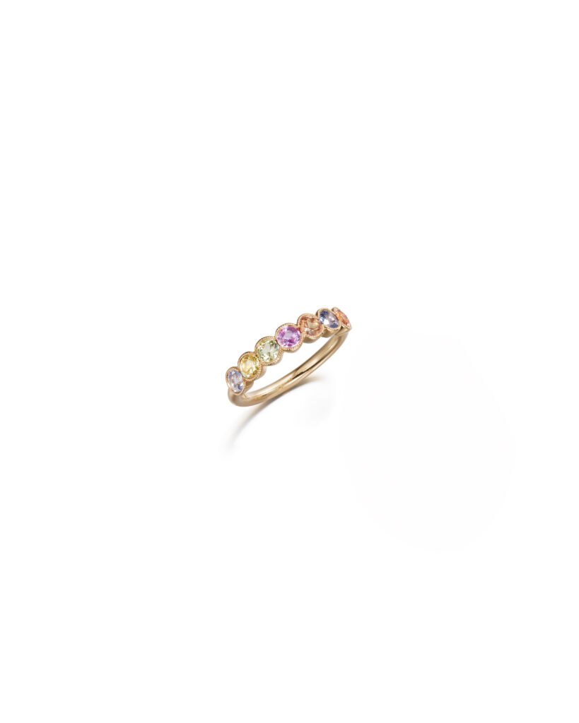 colorful half eternity ring