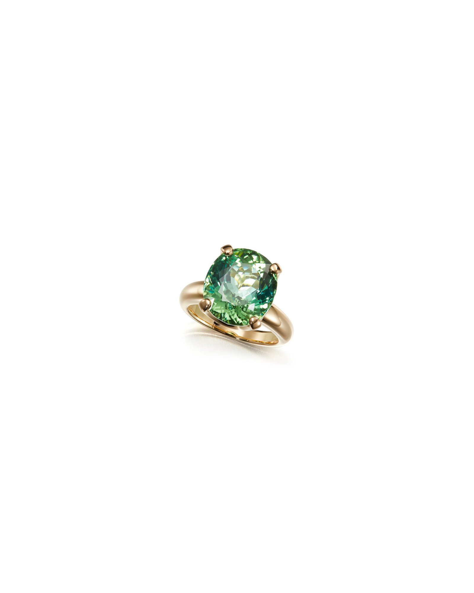 green tourmaline ring in gold
