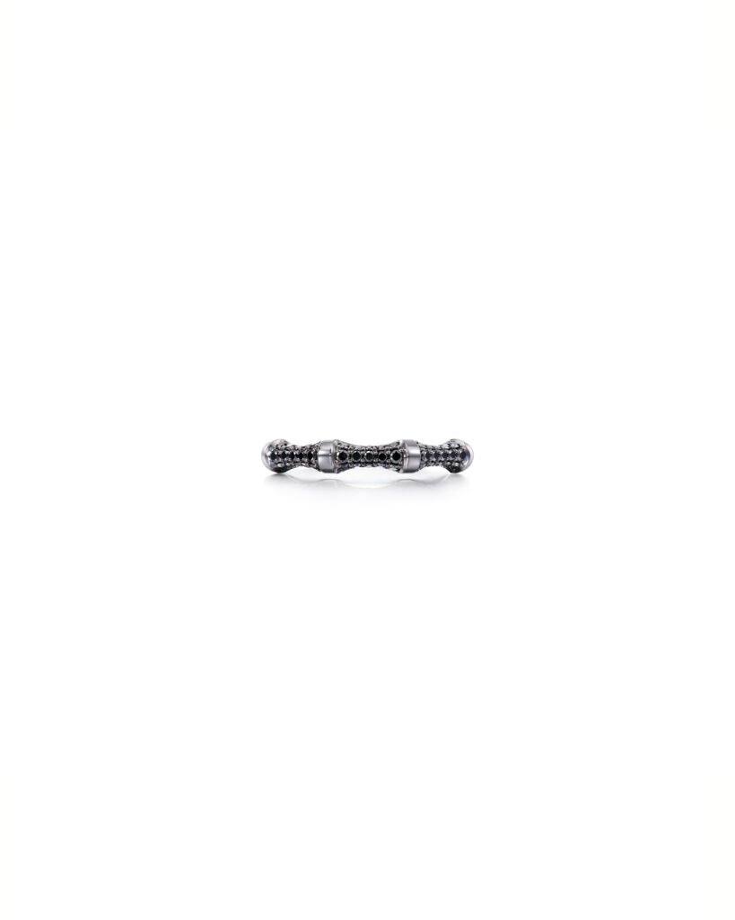 men's white gold ring with black diamonds
