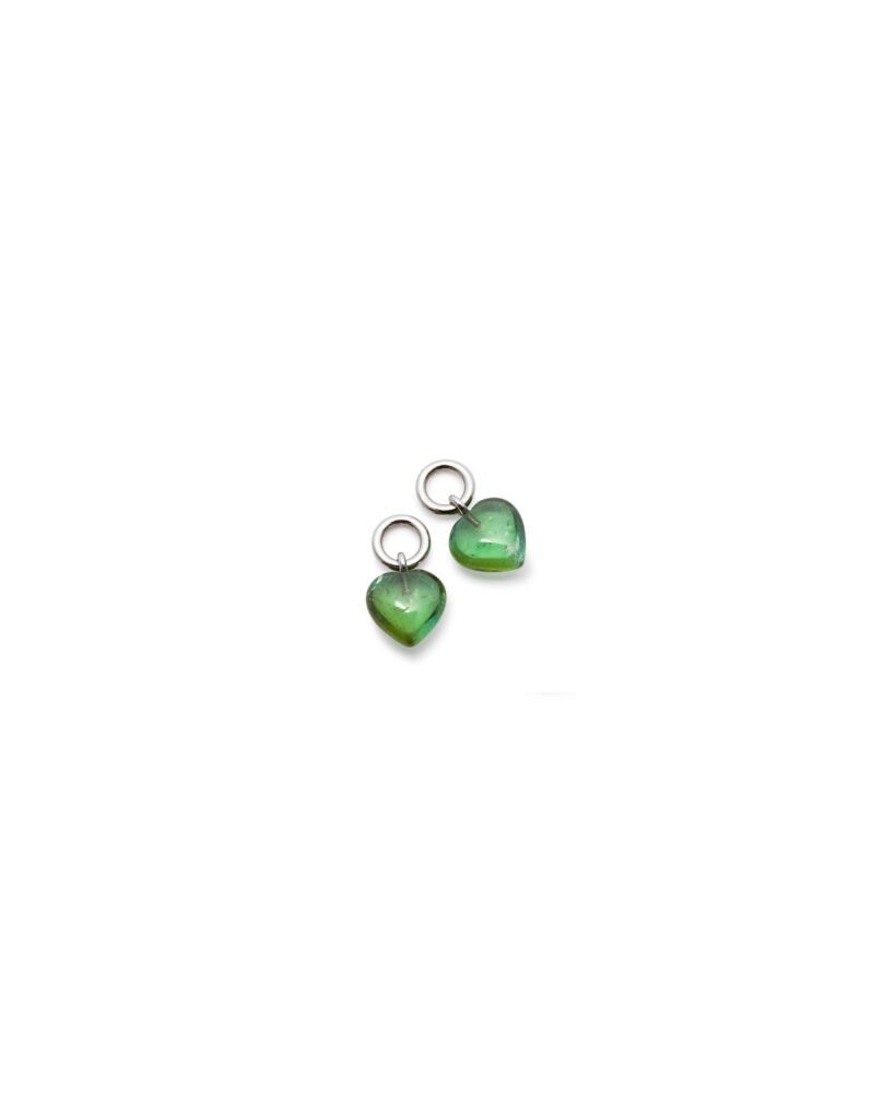 white gold gemstone heart add-ons