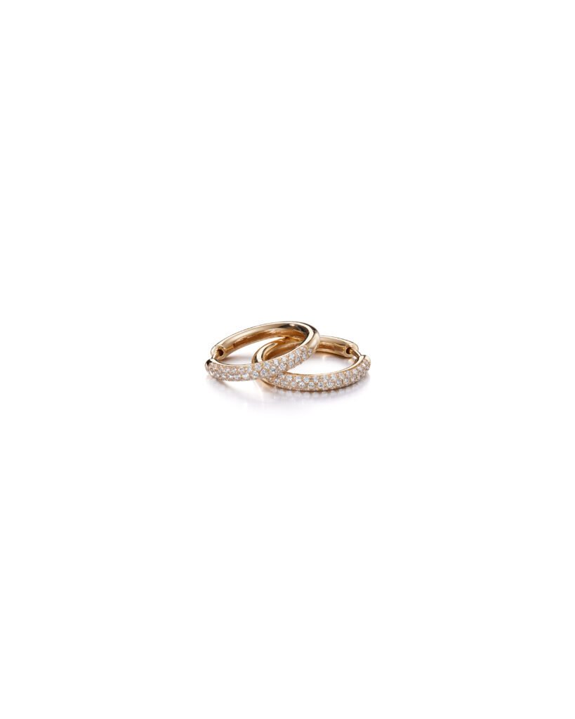 gold hoop earrings with diamonds