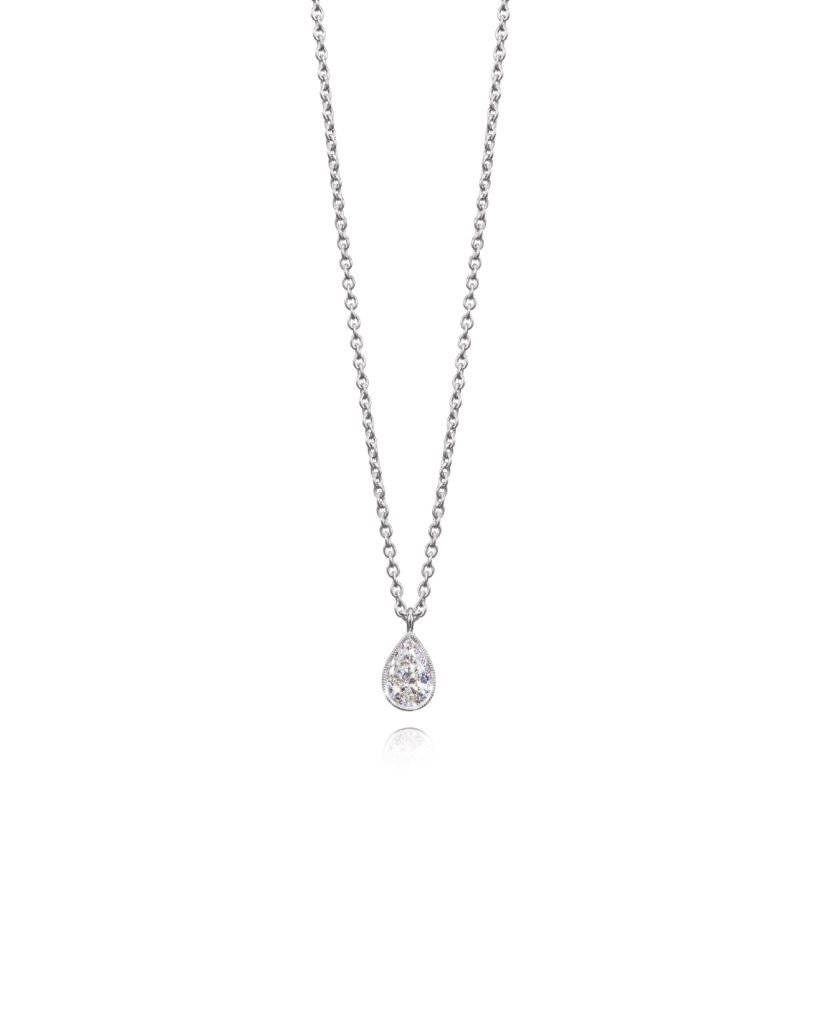 drop-shaped diamond necklace