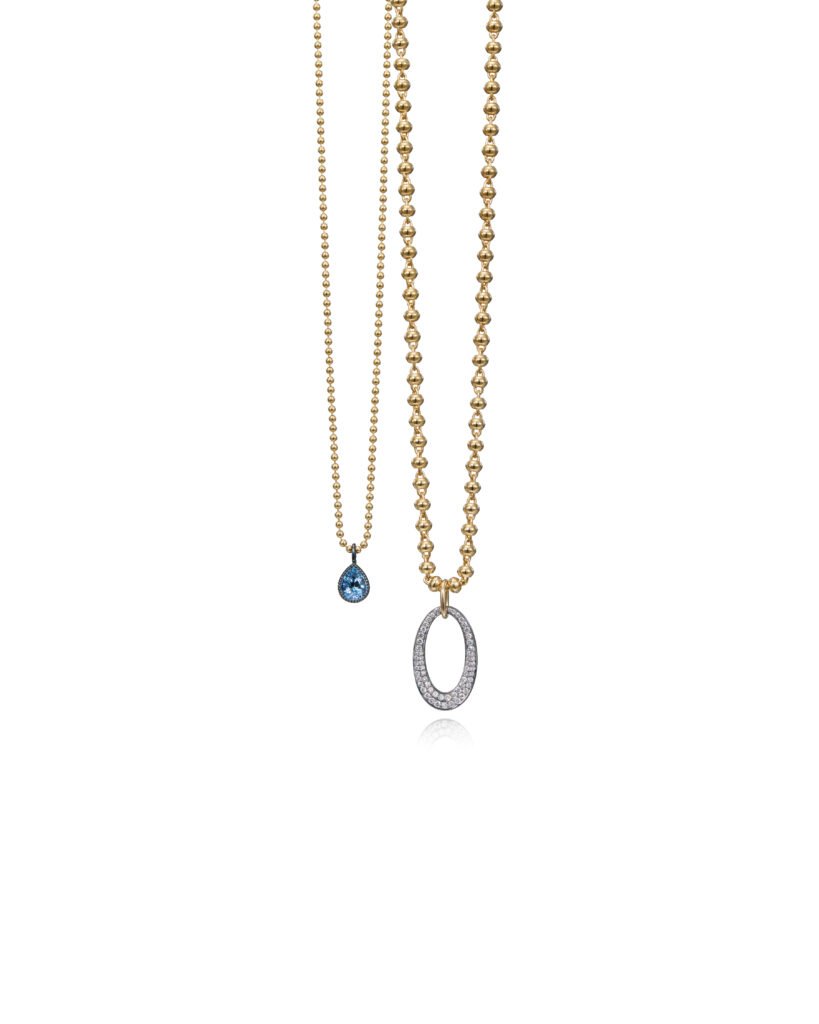 blue sapphire necklace with gold chain