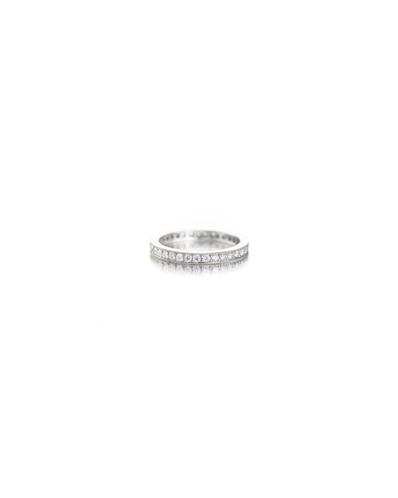 white gold eternity ring with diamonds