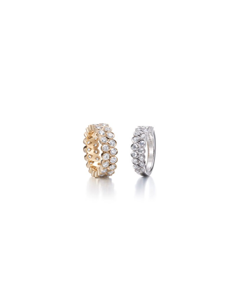 two-row eternity diamond ring