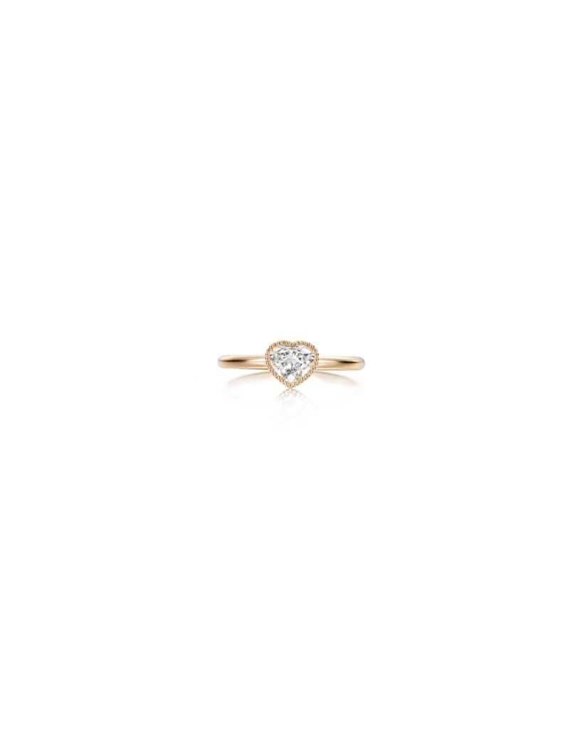 heart-shaped diamond solitaire ring in gold