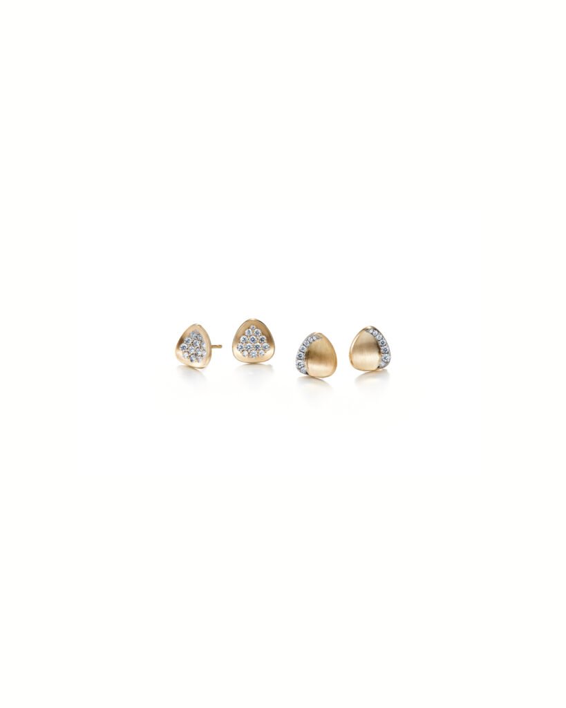 gold stud earrings with diamonds
