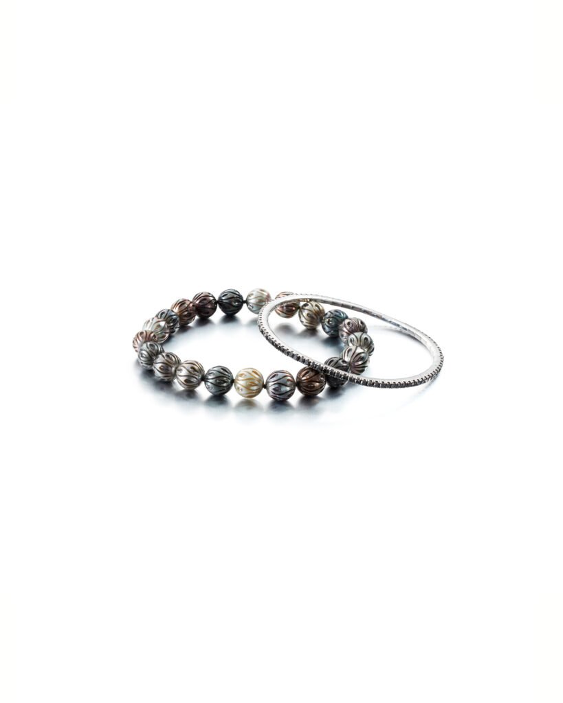 engraved pearl bracelet for men