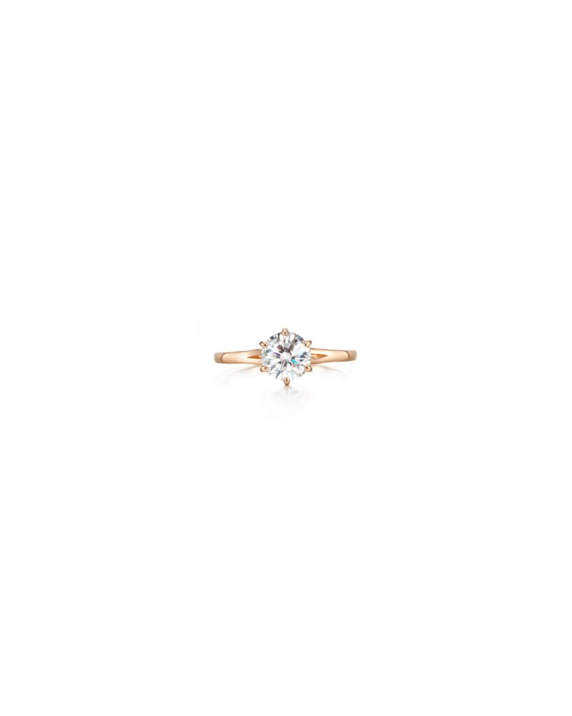 gold diamond solitaire ring