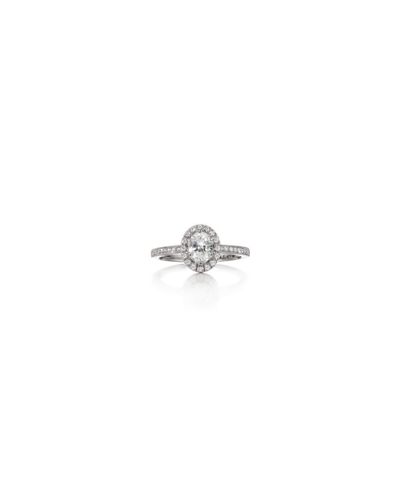 oval diamond halo ring