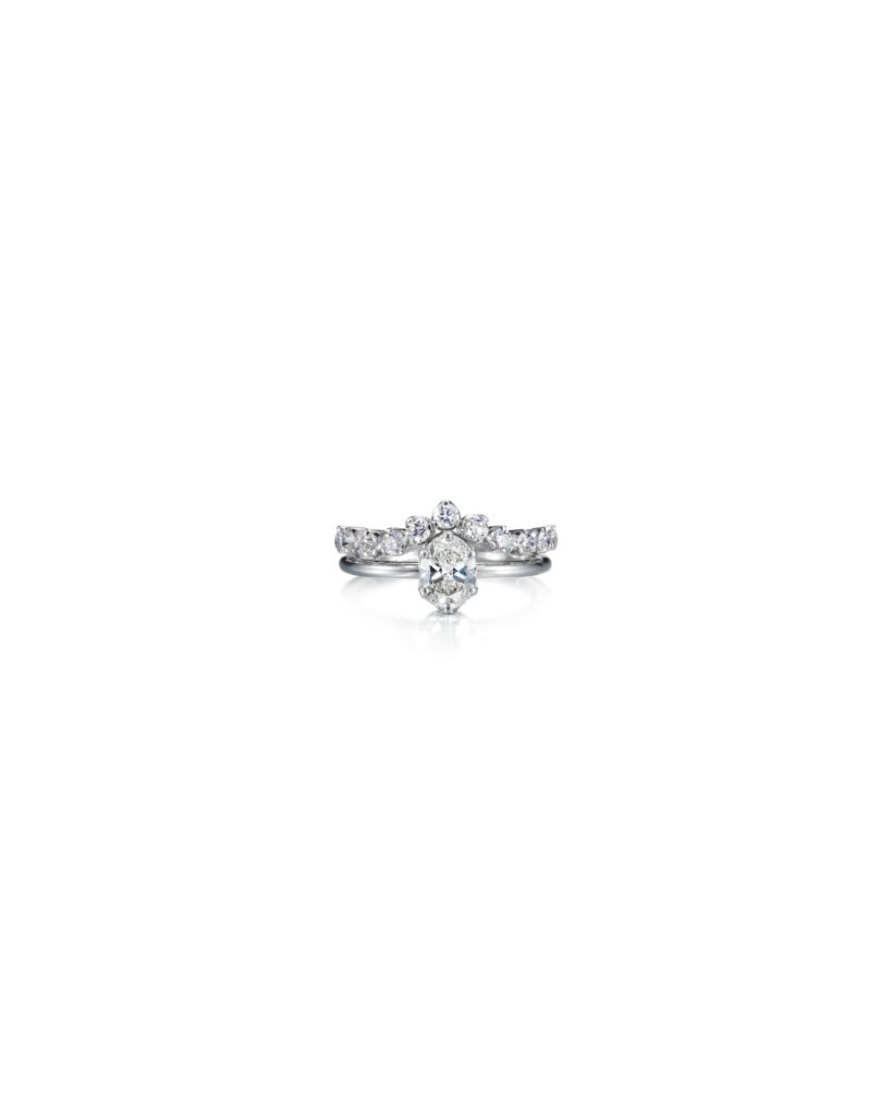 white gold oval diamond ring