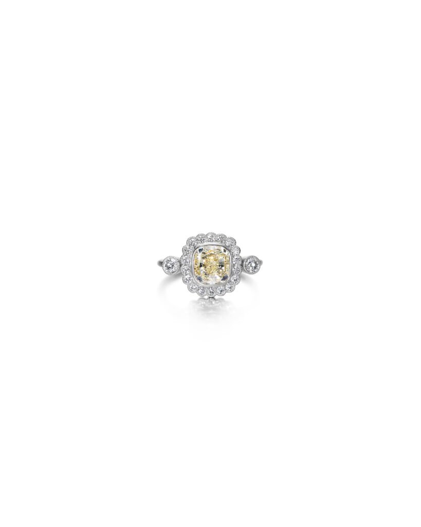 cushion halo diamond ring