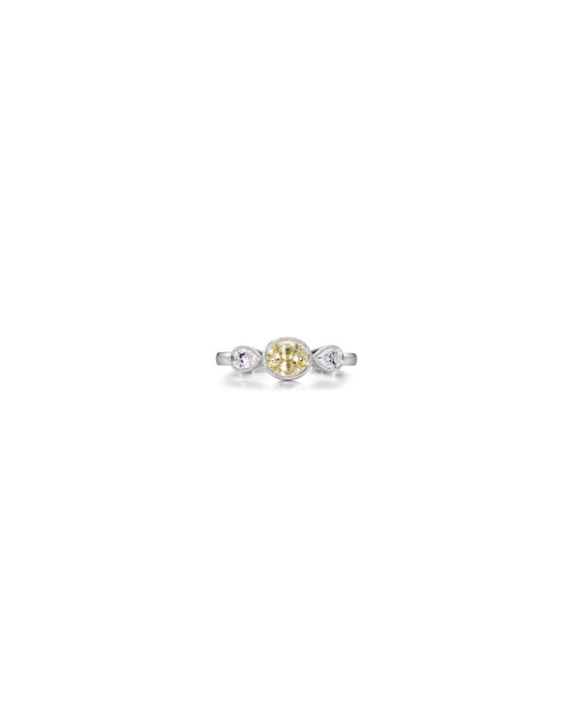 yellow sapphire ring with diamonds