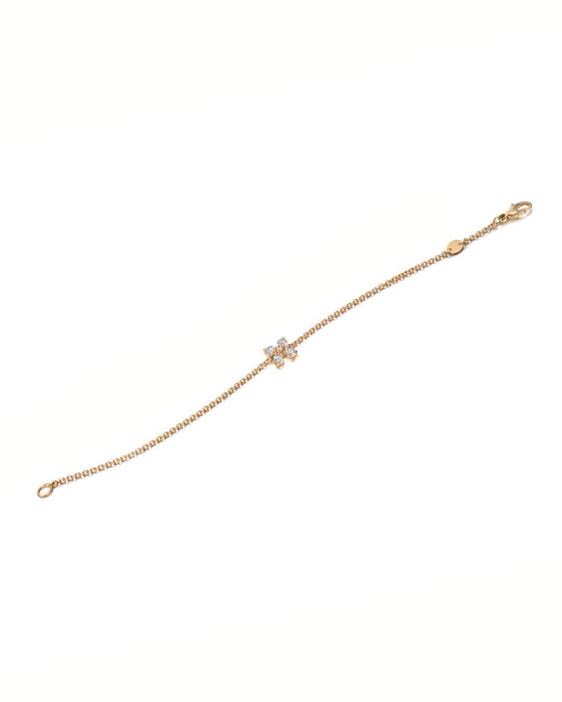 flower-shaped gold diamond bracelet