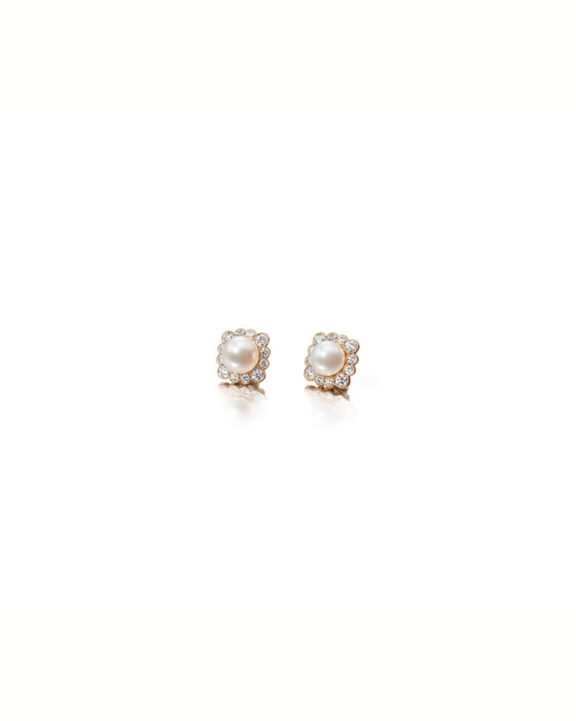 stud earrings with diamond halo