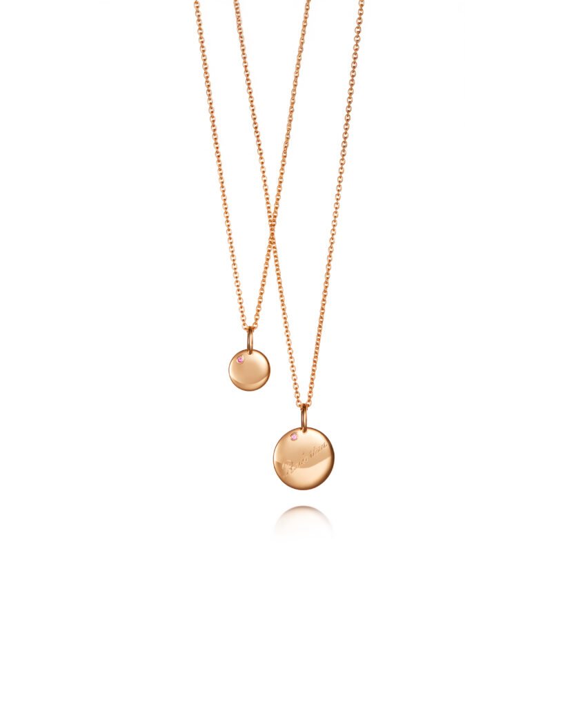 engraved gold pendant