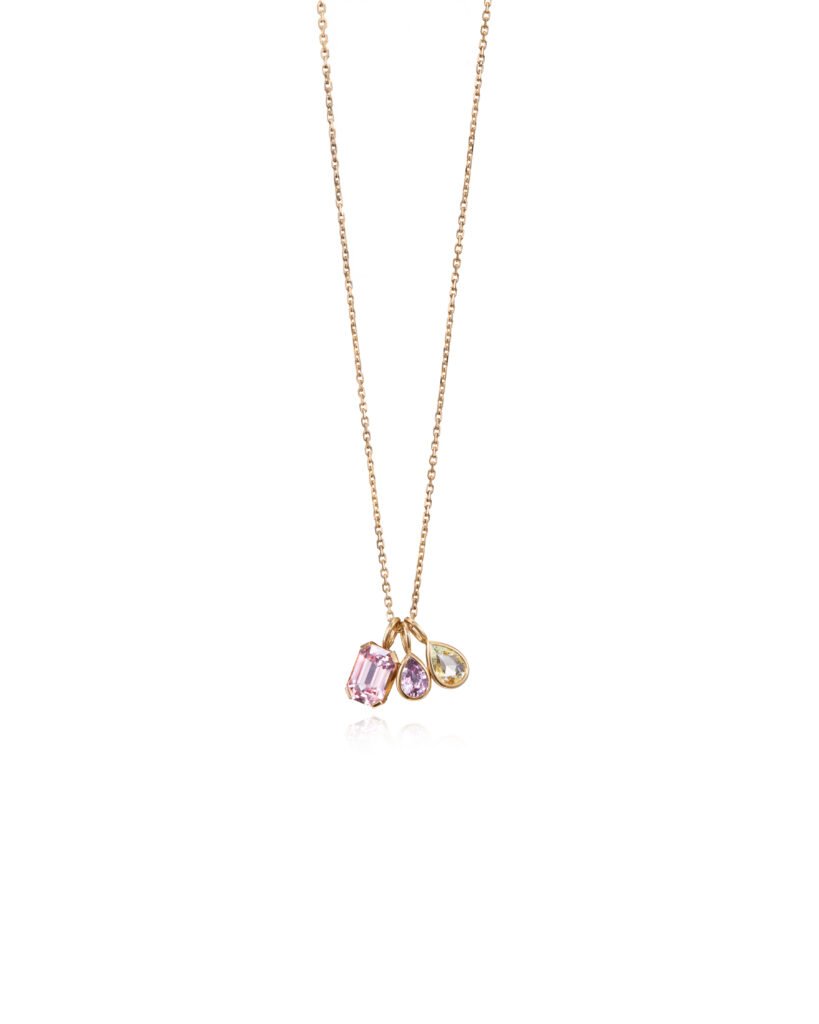 emerald cut gemstone necklace