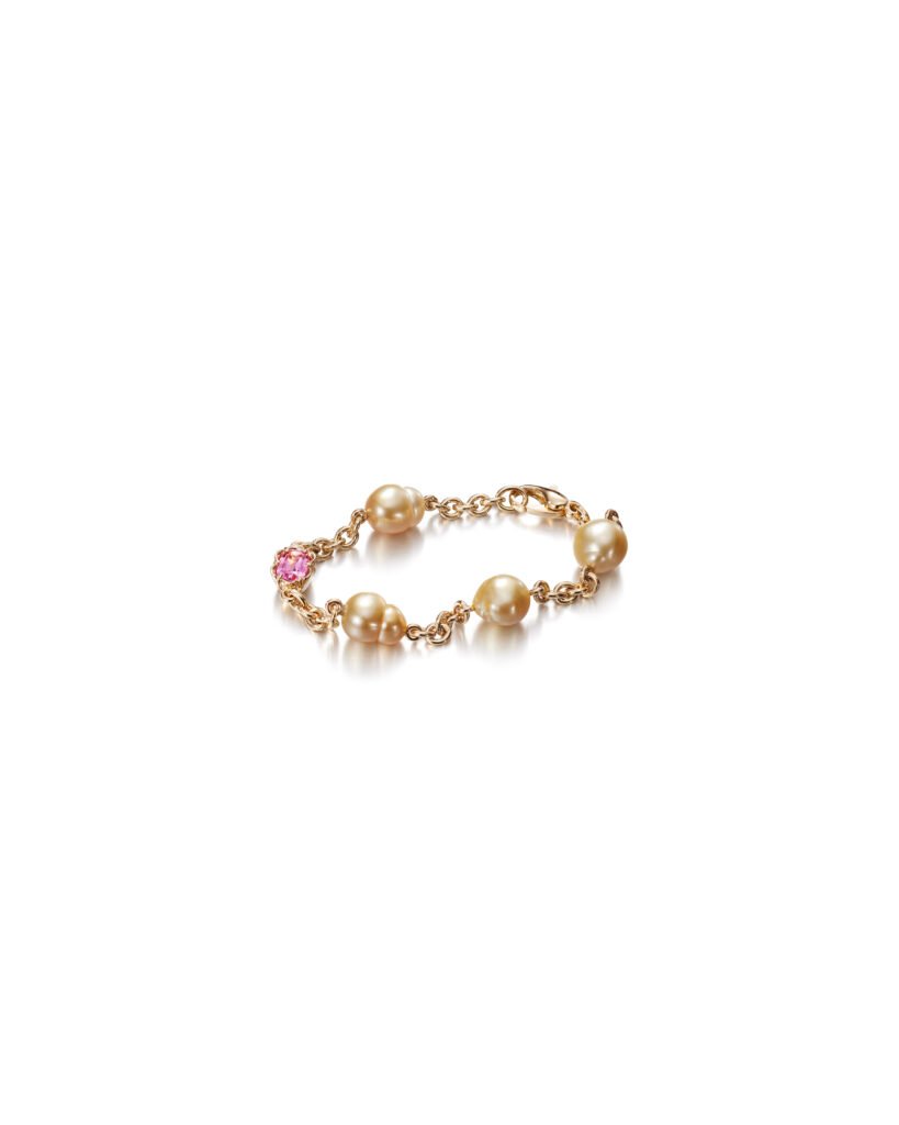 gold chain bracelet with pearls