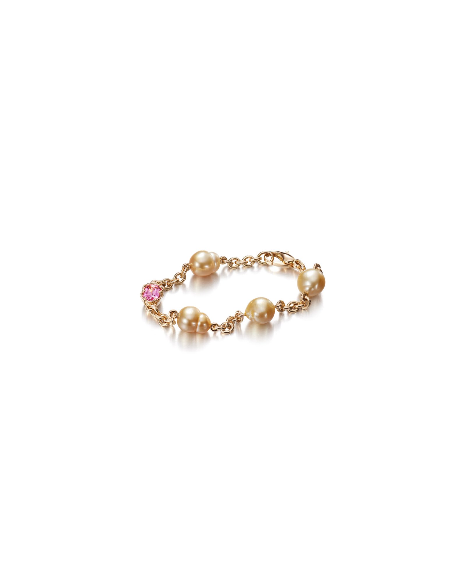 gold chain bracelet with pearls