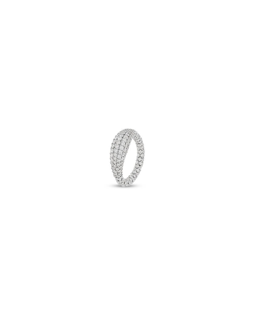A Crescent Diamond Sttretch Ring