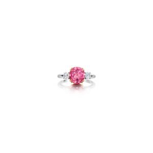 Tripartite Spinel ring with diamonds